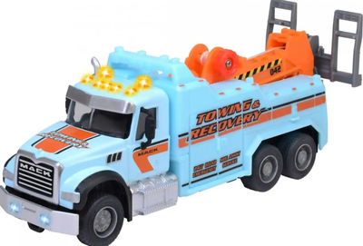 Kamion lodër Majorette Mack Granite Tow Truck, metal, me drita dhe zë, blu