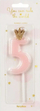 Kandela ditëlindjeje Birthday Candle, numri 5, 9.5cm, rozë pastel