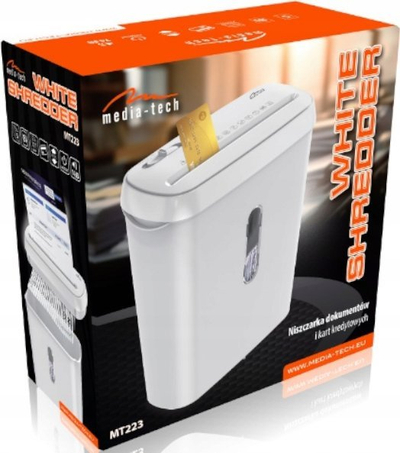 Shredder dokumentesh Media-Tech MT223, prerje e drejtë, 5 fletë, i bardhë