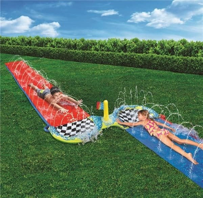 Лизгалка за вода летна Summer SS Face-Off Racing Slide, 2 паралелни патеки, за деца, повеќебојна