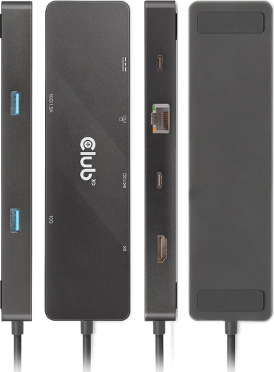 HUB USB Club 3D CSV-1584, USB-C 3.2 Gen1 6n1, 4K 60Hz, RJ45, i zi