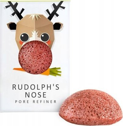 Sfungjer fytyre The Konjac Rudolph Mini, konjac natyral, argjilë e kuqe franceze