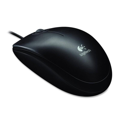 Maus Logitech B100 Optical, USB, me kabllo, i zi