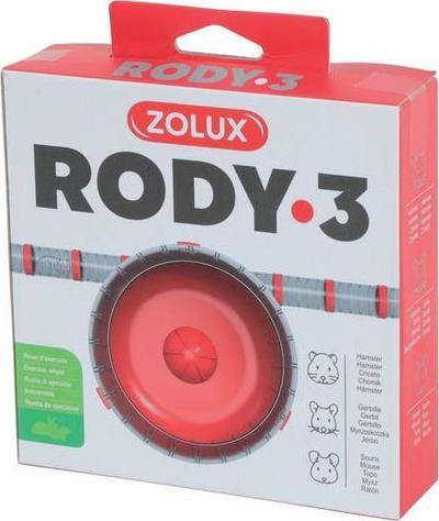 Rrotë e heshtur për kafaz Zolux Rody 3, për mi dhe hamster, e kuqe