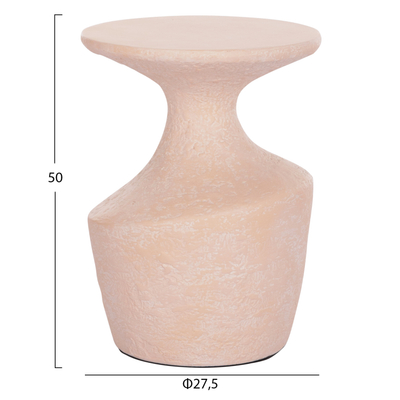 Tavolinë anësore Rebon HM18156.04S, fiber cement, D27.5cm x 50cm, ngjyrë salmon
