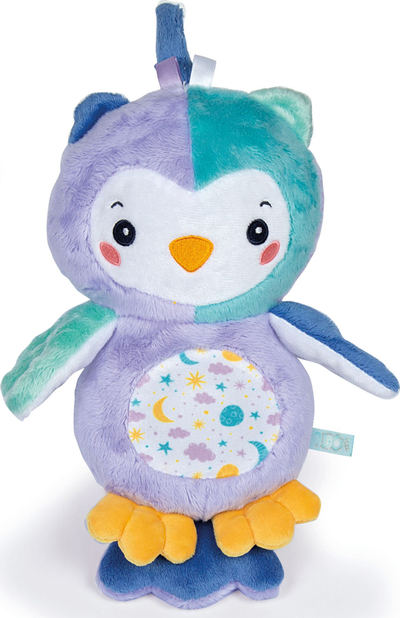 Lodër pelushi Baby Clementoni Goodnight Owl, drita me ngjyra, melodi për t’u çlodh, me ngjyra