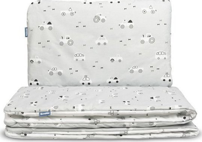 Set shtrati për kalamaj Sensillo Mini Car, 100x135 cm, pambuk, gri