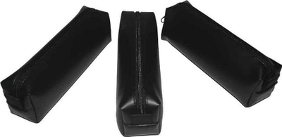 Mbajtëse stilolapsash Pen Case Pen 345, formë katrore, eko lëkurë, e zezë