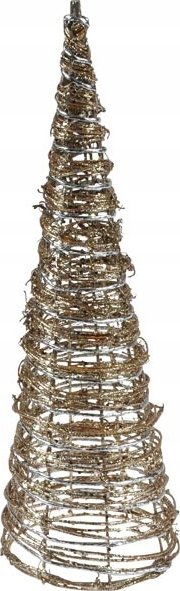 Pemë dekorative MFP Cone Rattan BN, 40cm, për Krishtlindje, me ngjyrë ari