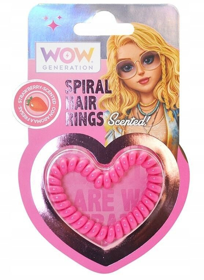 Llastik spirale për flokë WOW Generation, me aromë luleshtrydhe, zemër rozë