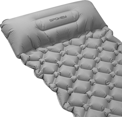 Tрекинг душеци Spokey AIR BED, на преклоп, со интегрирана перница, сив