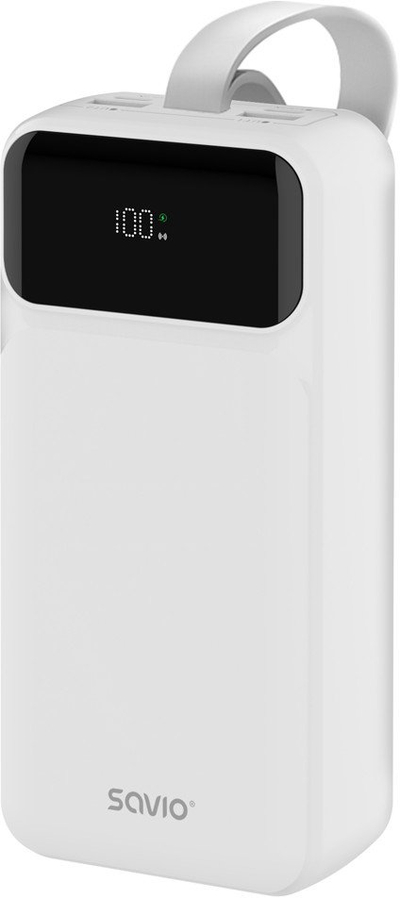 Powerbank Savio BA-11, 30000mAh, 111Wh, i bardhë