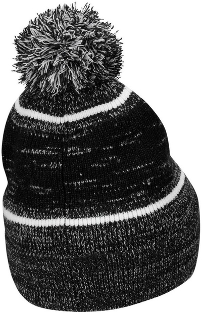 Kapelë Nike Swoosh Pom Cuffed Beanie, triko, e zezë me të bardha