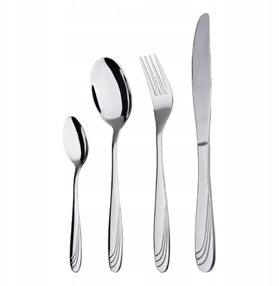 Set lugëpirunësh Maestro MR-1526, 24 pjesë, çelik inox, argjendtë