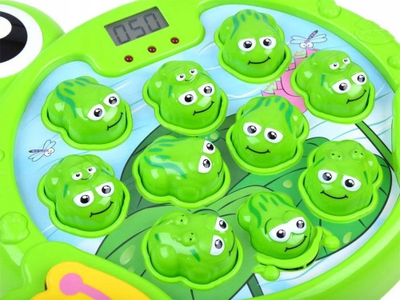 Lodër shkathtësie muzikore frog, me çekan, plastike, jeshile
