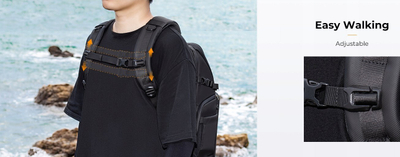 Çantë shpine K&amp;F Concept për kamera, 17L, e papërshkueshme nga uji, e zezë