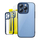 Set mbrojtës Baseus Glitter, maskë dhe xham për iPhone 14 Pro Max, blu