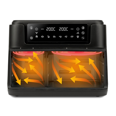 Fritezë me ajër Girmi FG26, 9L, 2400W, dy dhoma, e zezë