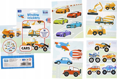 Налепници за прозор Starpak Sticker Boo Cars, декоративни, за деца, повеќебојни