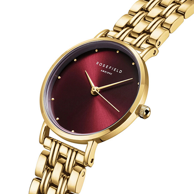 Orë dore për femra Rosefield Small Edit Burgundy Gold, e kuqe/ e artë