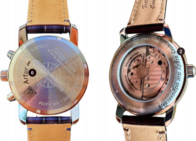 Ora burrash York Z88781, kronograf, rrip lëkure, ekran i bardhë