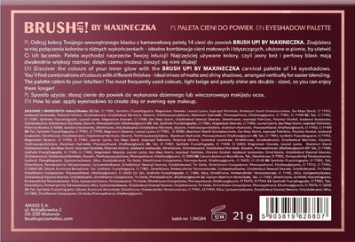 Paletë hijesh Maxineczka Brush Up, 14 boja, mat dhe me shkëlqim, shumëngjyrëshe