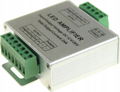 Përforcues LED Prescot RGBW 4x6A, 12-24V, ngjyrë argjendi
