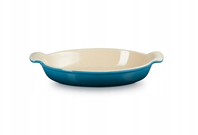 Овална тава за печење Le Creuset Stoneware, 28cm, длабока, бела