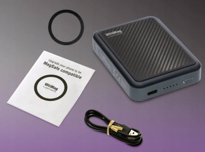 Powerbank wireless 4smarts UltiMag Lucid, 5000mAh, karikim i shpejtë, carbon