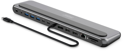 Docking station Digitus USB C 8K, 12 porta, Power Delivery 85W, gri