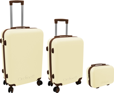 Set valixhesh VOYAGER SUITCASE, 3 copë, polikarbonat ABS, e bardhë