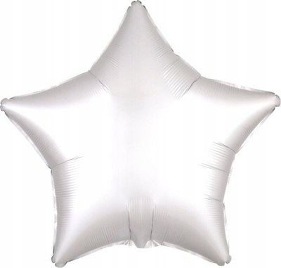 Balonë yll folie Silk Lustre, 18", e bardhë