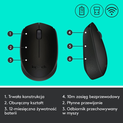 Maus Logitech B170,USB,Wireless, i zi