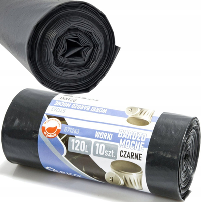 Qese plehrash Geko Very Strong, 120L, 10 copë, të zeza