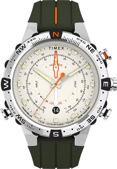 Ora dore Timex Expedition North TW2V22200, 43mm, rezistente ndaj ujit 10 bar, rrip jeshil silikoni