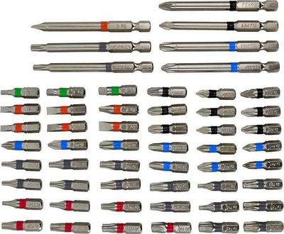 Set bitash AWTools AWTOOLS 56 copë, çelik S2, me kuti plastike