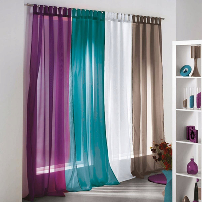 Pano dekorative me unaza Plain Voiline Voile, 140 x 240 cm, e bardhë