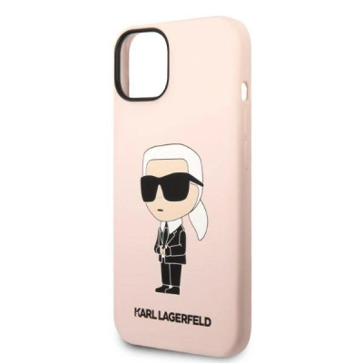 Mbulesë telefoni Karl Lagerfeld Liquid Silicone, për iPhone 14, rozë