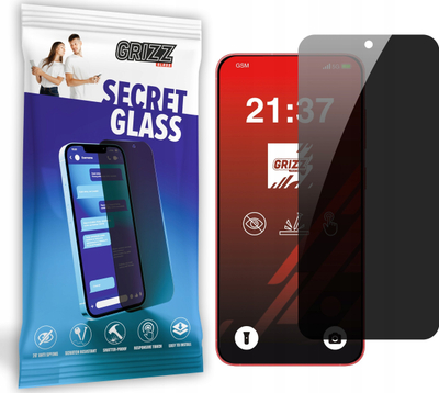 Xham mbrojtës privatësie Grizz SecretGlass për Samsung Galaxy S25 Plus, strukturë xham–film, shtresë oleofobike, transparent