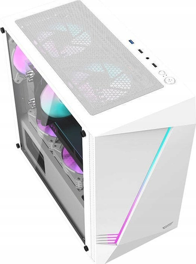 Kasë Darkflash Aigo AL390 RGB, e bardhë, Midi Tower