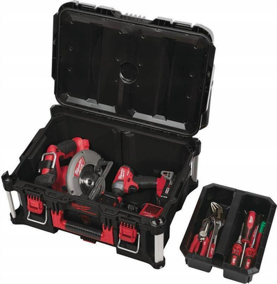 Kuti veglash Milwaukee Packout, metalike me rrota, IP65, e zezë