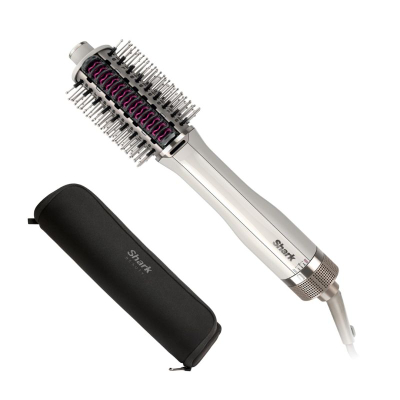 Furçë tharëse flokësh Shark Smoothing Brush, 900W, rrotulluese, argjendtë