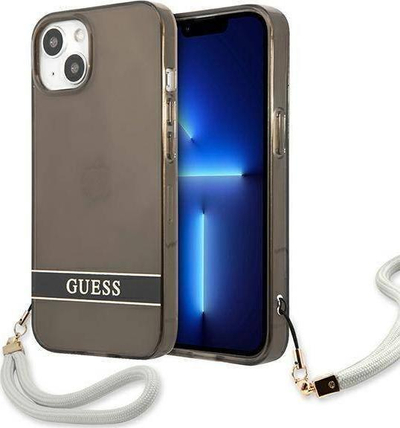Mbulesë telefoni Guess Translucent Stap GUHCP13SHTSGSK, për iPhone 13 mini 5.4", hardcase, e zezë