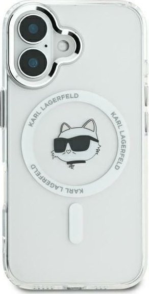Futrollë Karl Lagerfeld KLHMP16LHLSCHH, për iPhone 16 Pro 6.3", MagSafe, e bardhë