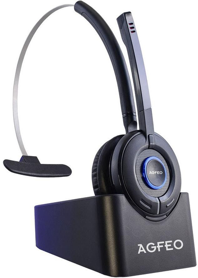 Kufje profesionale Agfeo 6101543, DECT IP, me mikrofon, e zezë