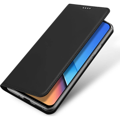 Këllëf telefoni DUX DUCIS Skin Pro për Xiaomi Redmi 12, me kapak që rri në këmbë, me xhep karte, i zi