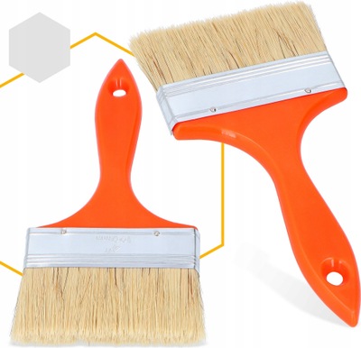 Furçë e sheshtë Polax Eco Mixed Bristle, 10 cm, përzierje qimesh natyrale dhe sintetike
