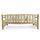 Sofa Torc druri teak natyral–e bardhë 210×100×80 cm (HM9339), bardhë
