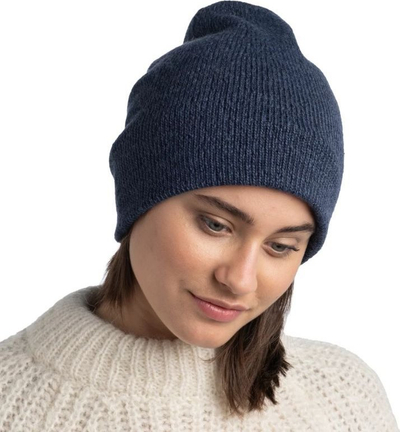 Kapele dimri Buff Jarn Knitted Beanie, e thur me dorë, akrilik, blu navy