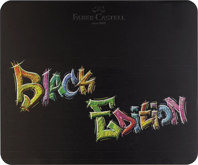Сет моливи за боење Faber-Castell Black Edition 116490, 100 парчиња, метална кутија, многуобојни